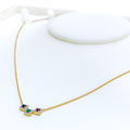Timeless Vibrant Trio 18k Gold + Diamond Necklace 