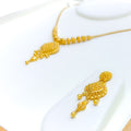 Majestic Dotted 22k Gold Weaved Necklace Set 