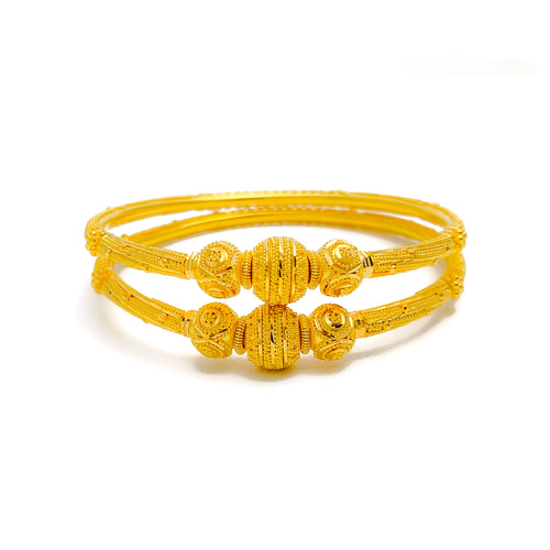 Impeccable Artistic 22k Gold Pipe Bangles 