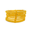 Decadent Sparkling Striped 22k Gold Bangle Set