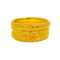 Intricate Filigree Curved 22k Gold Bangles