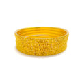 Exclusive Evergreen Beaded Flower 22k Gold Bangles