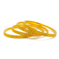 Exclusive Evergreen Beaded Flower 22k Gold Bangles