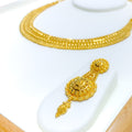 Decadent Paisley Accented 22k Gold Necklace Set 