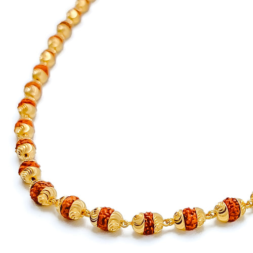 Decorative 22k Gold Rudraksh Necklace 