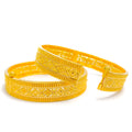 Graceful Lavish Striped 22k Gold Screw Bangles