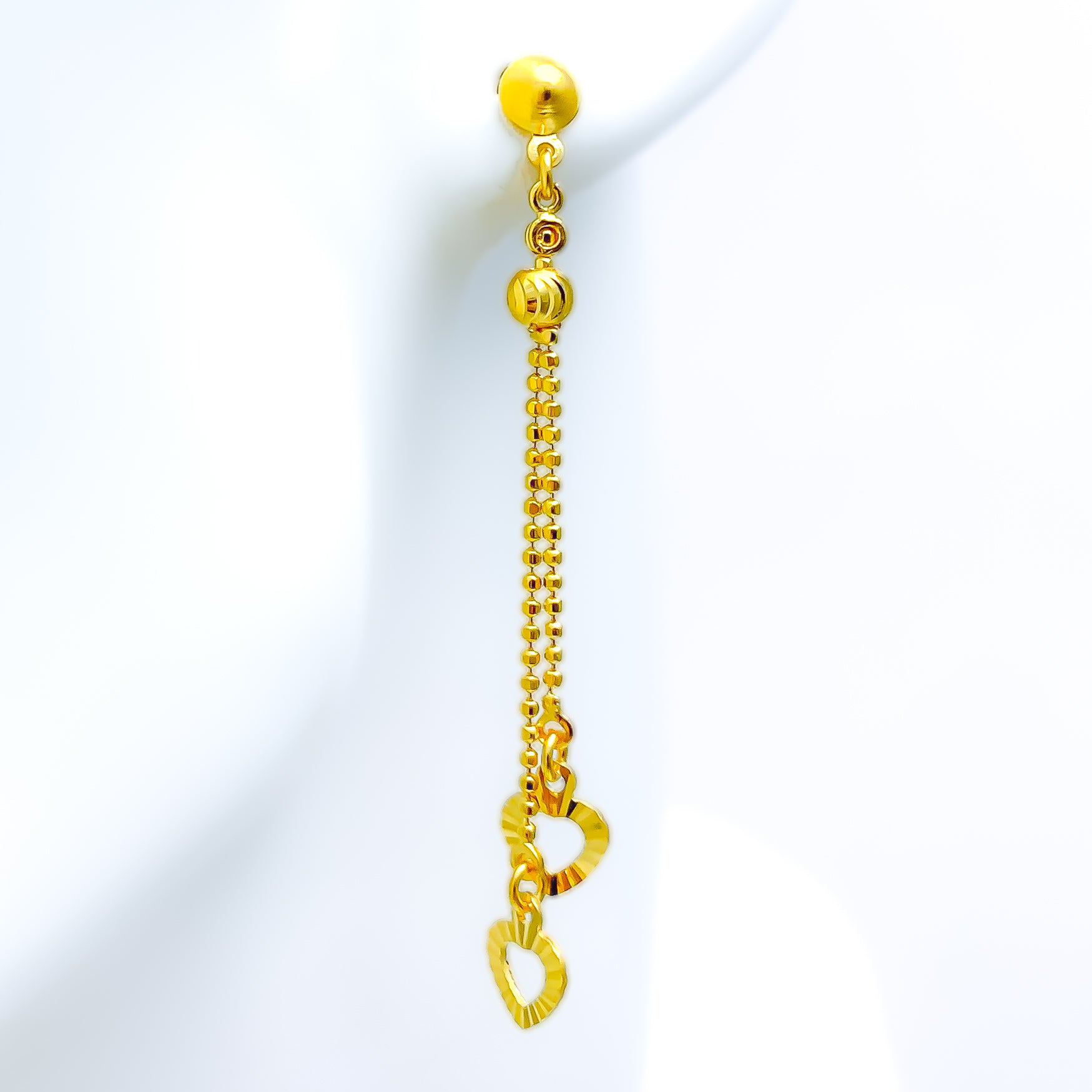 floral gold plated long chain dangle earrings sui dhaga for women – Karizma  Jewels