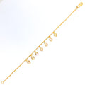 Dangling Detailed 22K Gold Charm Bracelet