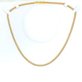 Frosted Cuban Link 22K Two-Tone Gold Chain - 16"