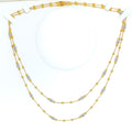 Reflective Barrel 22K Two-Tone Gold Chain - 18"   