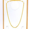 Hollow Reflective Striped 22k Gold Chain - 26" 