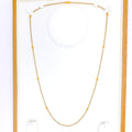 Smooth Satin Beaded 22k Gold Pearl Chain - 26"        