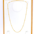 Dazzling Long Barrel 22k Gold Chain - 26" 