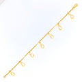 Delicate Drop 22k Gold Charm Bracelet