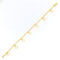 Sparkling Delicate 22k Gold Halo Charm Bracelet