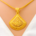 Tasteful Trendy Fanned 22k Gold Pendant