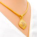 Special Floral Striped 22k Gold Pendant