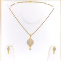 Palatial Two-Tone Vintage 22k Gold CZ Pendant Set