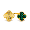 Dual Flower Malachite 21K Gold Ring