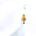 Traditional Floral Uncut Diamond + 22k Gold Vintage Earrings 