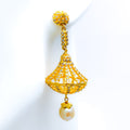Imperial Chandelier Uncut Diamond + 22k Gold Dangling Earrings 