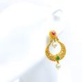 Bold Poised Uncut Diamond + 22k Gold Dangling Earrings 