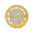 Radiant Round 22k Gold CZ Statement Ring