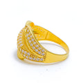 Reflective Intricate 22k Gold CZ Statement Ring