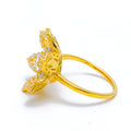 Blooming Flower 22k Gold CZ Statement Ring
