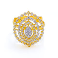 Majestic Marquise 22k Gold CZ Statement Ring