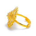 Twisted Spiral 22k Gold CZ Statement Ring