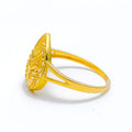 Delicate Beaded Drop 22K Gold Ring 