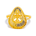 Upscale Bold Triangular 22K Gold Ring 