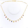 Lovely Rhombus Charm 22k Gold Necklace