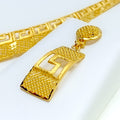 Contemporary U-Shaped 22K Gold Necklace Set 