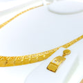 Contemporary U-Shaped 22K Gold Necklace Set 