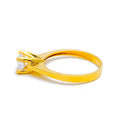 Elevated Open Prong CZ Solitaire 22k Gold Ring