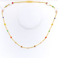 Vibrant Festive 22k Gold CZ Necklace 