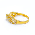 Dressy Festive CZ Solitaire 22k Gold Ring