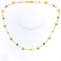 Faceted Dazzling Heart 22k Gold CZ Necklace 
