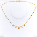 Fancy Fascinating Floral 22k Gold CZ Necklace 