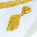 Graceful Lavish Leaf 22K Gold Jali Necklace Set 