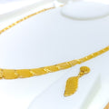 Graceful Lavish Leaf 22K Gold Jali Necklace Set 