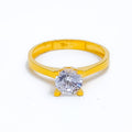 Classic Upscale CZ Solitaire 22k Gold Ring