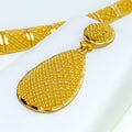 Evergreen V Shaped 22K Gold Netted Necklace Set 