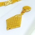 Alternating Dazzling 22K Gold Mesh Necklace Set 