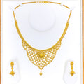 Extravagant Floral Jali 22k Gold Necklace Set