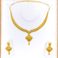 Classic Clover Drop 22k Gold Necklace Set