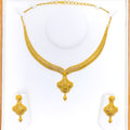 Classic Clover Drop 22k Gold Necklace Set