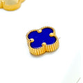 Bold Deep Blue 21K Gold Necklace Set 